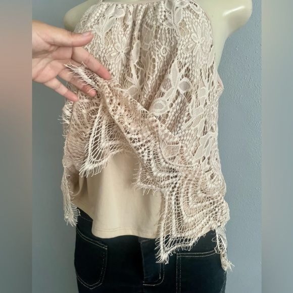 Love Fire Summer Top size XL with lace over layer and spaghetti straps. - Picture 5 of 9